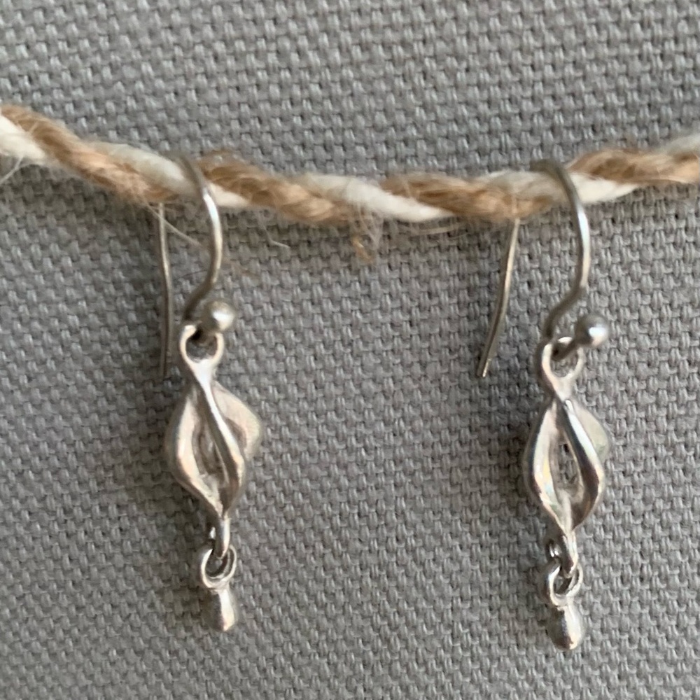 Sterling Silver Leaf Drop Earrings